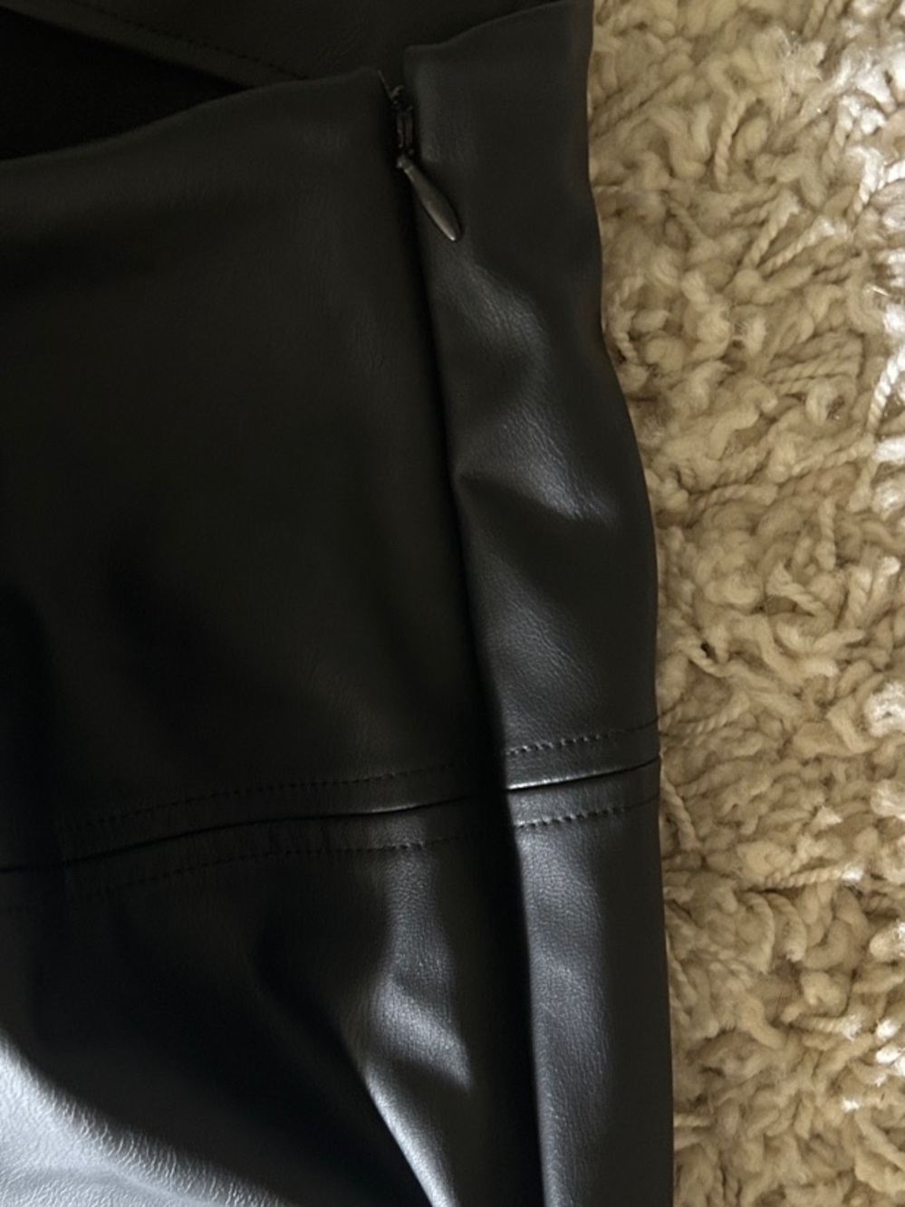 a new day Black Faux Leather A-Line Skirt - Picture 3 of 5